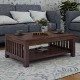 Essen Solid Sheesham Wood Coffee Table (Walnut Finish)